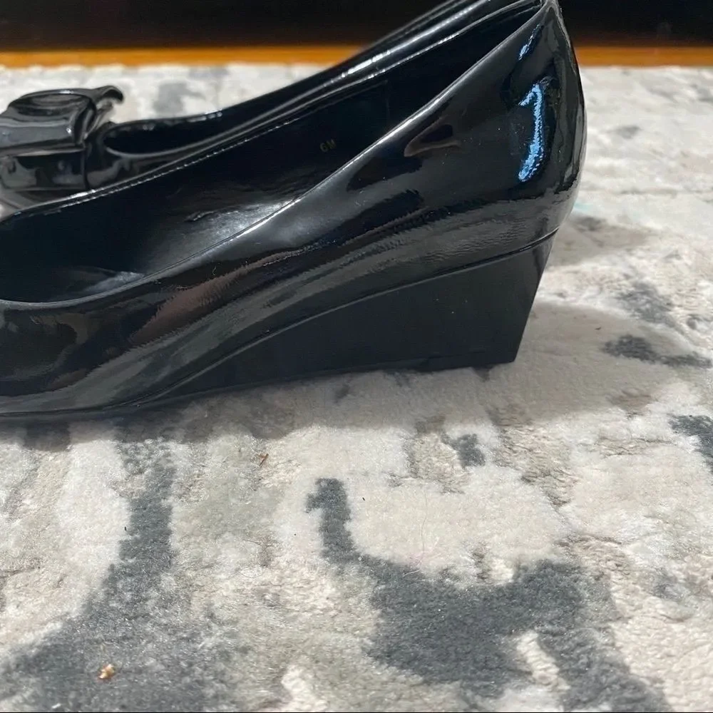 Vaneli women’s black wedges shoes 6